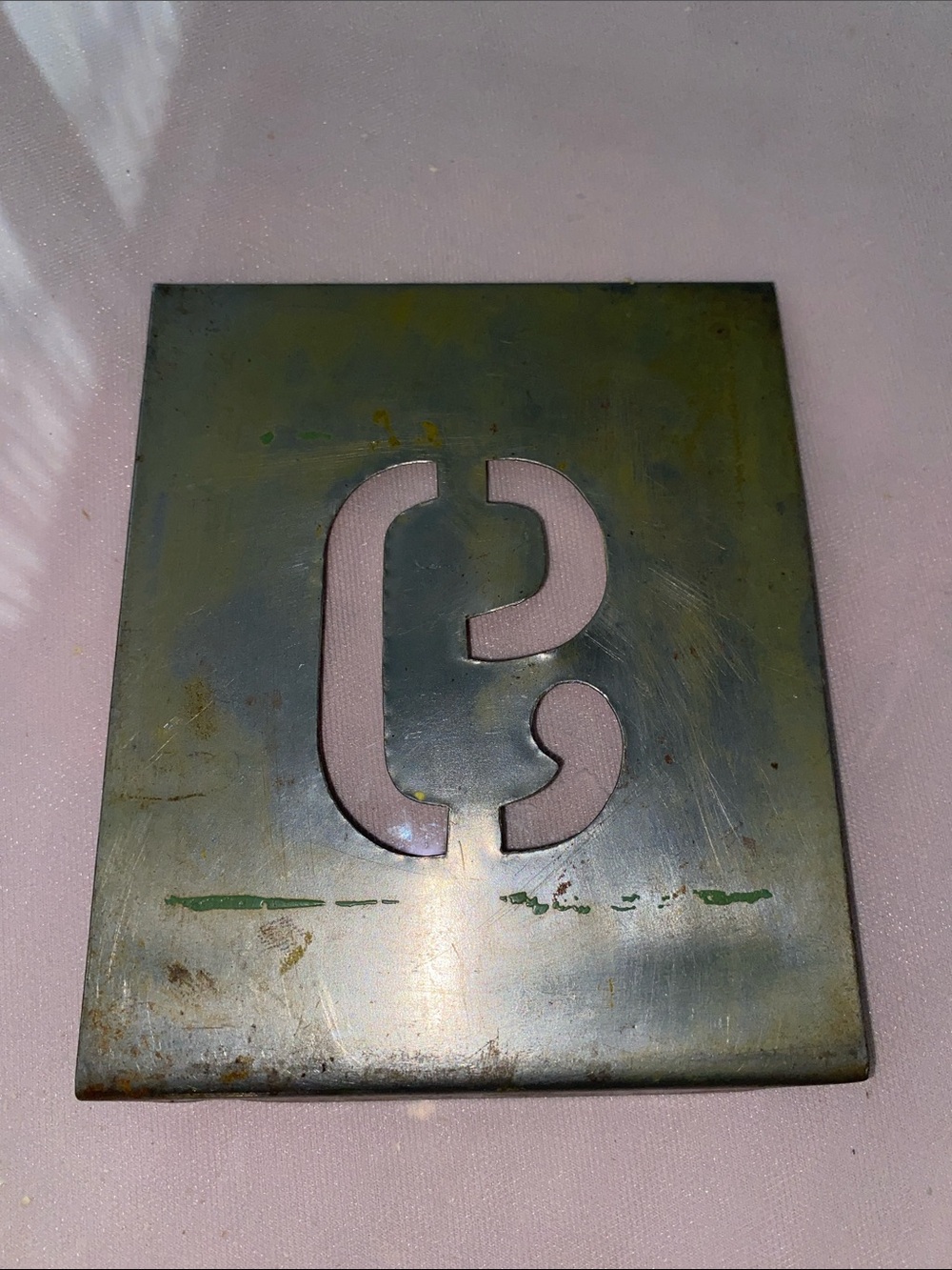 Vintage metal stencil plate